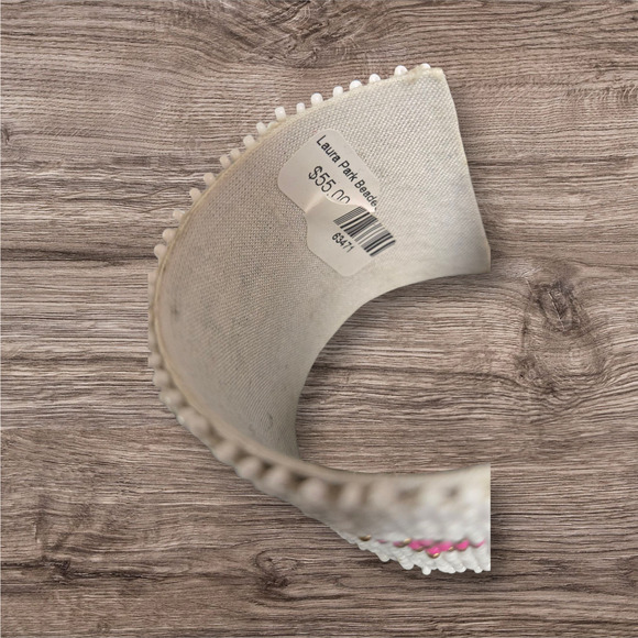 Laura Park white and pink beaded bangle NWT - Picture 6 of 9